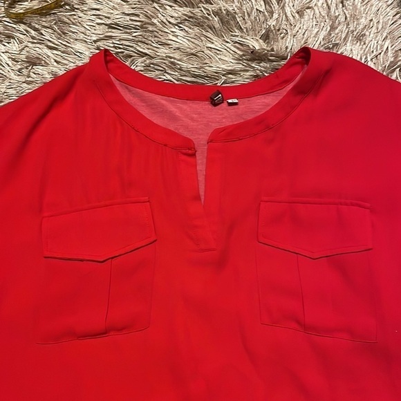 KUT From The Kloth Red Short Sleeve‎ Blouse Size Large - Picture 2 of 9